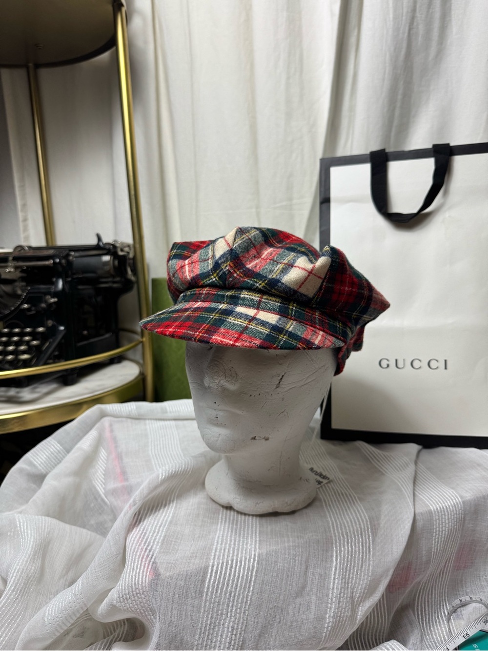Vintage Pendleton Newsboy hat Christmas plaid style 100% wool newsie cap